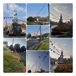  آذین بندی و سیاه پوش نمودن سطح شهر به مناسبت فرارسیدن ایام شهادت حضرت فاطمه الزهرا (س)